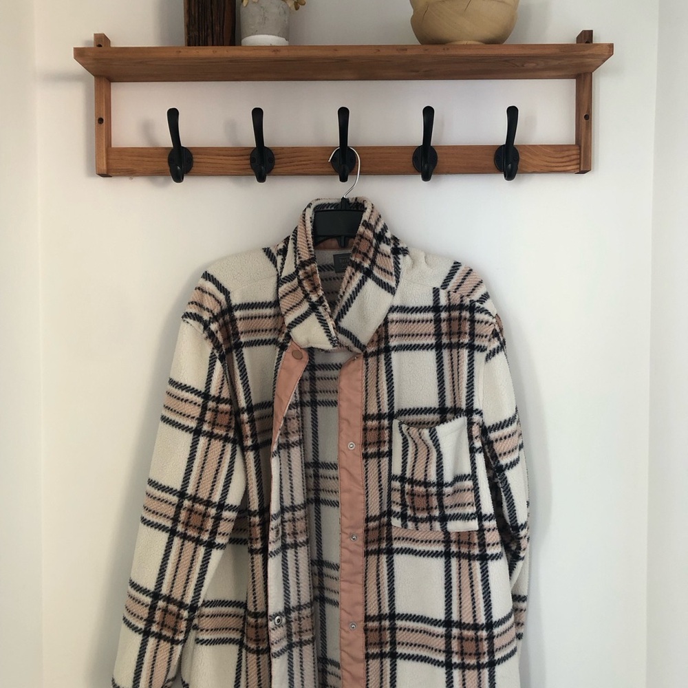 Plaid Women's Jacket - Cream and Black